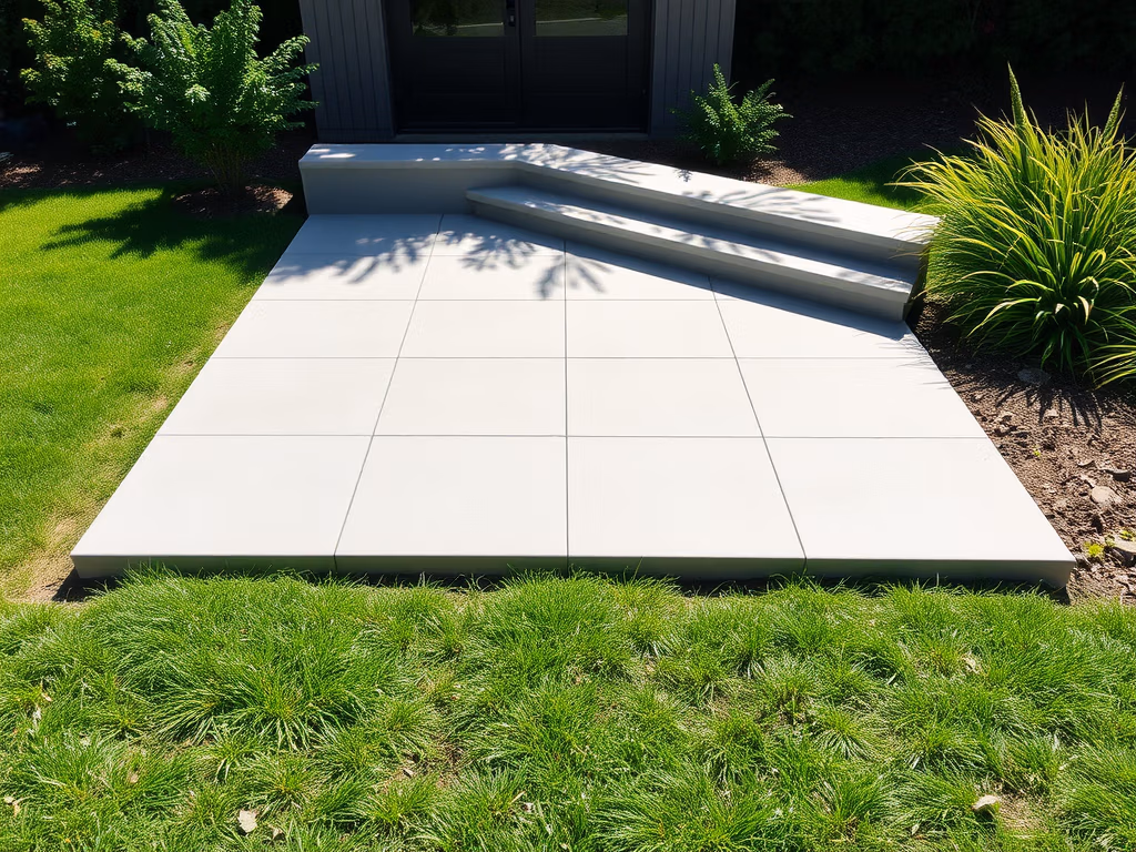 Concrete pad in backyard, ActivPour Construction
